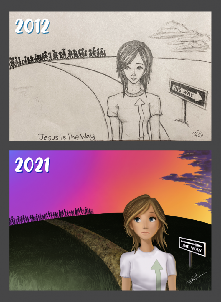 Draw This Again Challenge Christina Ann Studios Artwork One Way Digital Painting Redraw Sketchbook Drawing Before After